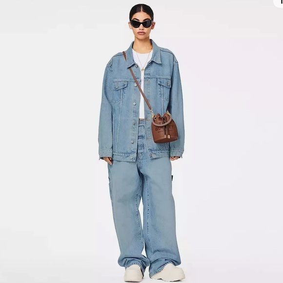 Marc Jacobs Lamb Leather Bucket Crossbody Bag Grey/ Green Very Rare - NWT - Picture 10 of 10